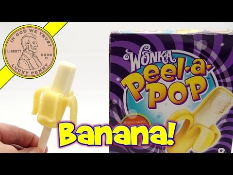 Wonka Peel a Pop Vanilla Banana Ice Cream Bar - It's Squishy!