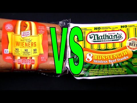 Oscar Mayer Wieners vs Nathan's Famous Skinless All Beef Franks FoodFights Reviews the Best Hot Dogs