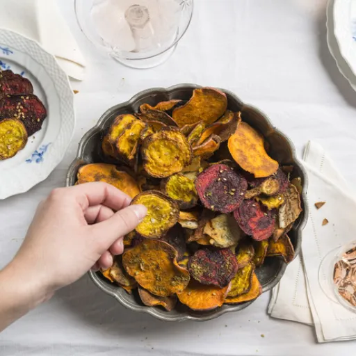 Making Baked Veggie Chips at Home